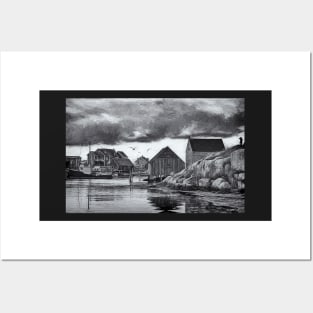 Peggys Cove in Black & White Posters and Art